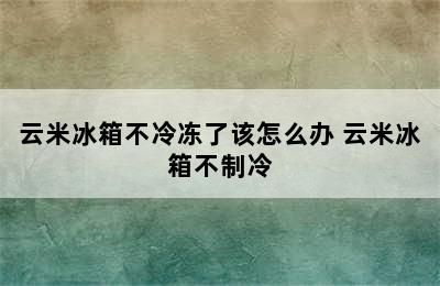 云米冰箱不冷冻了该怎么办 云米冰箱不制冷